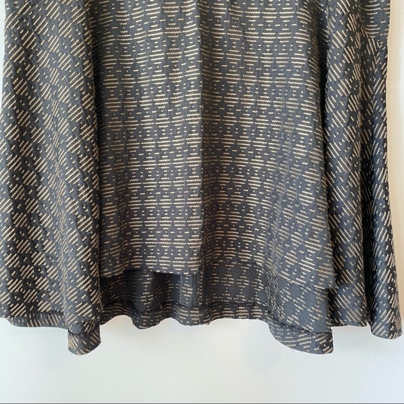 Cassis women’s fit and flare high low hem black and brown skirt. Size 12 - Picture 2 of 9